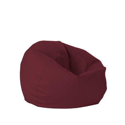 Factory Direct Partners 30 inch Round Faux Leather Bean Bag for Kids and Teens