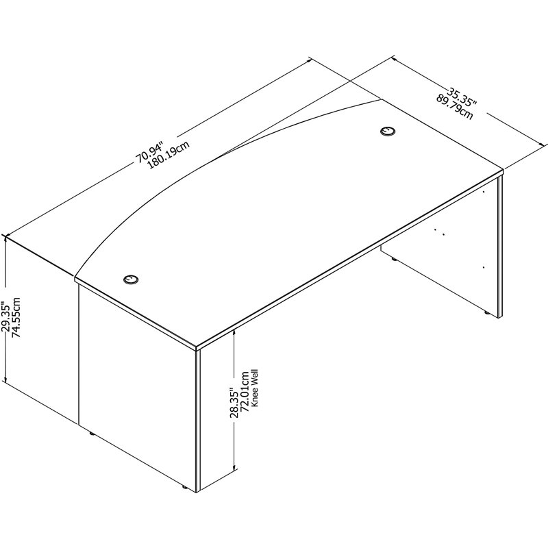 Studio C Computer Desk, Harvest Cherry, 29.84" H x 72" W x 23.34" D