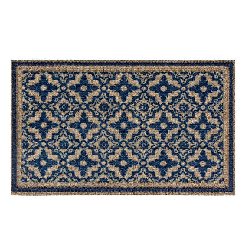 Tapis décoratif antidérapant bleu marine Inspired Time