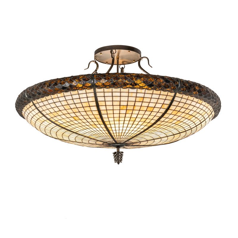 Pinecone Glass Semi Flush Mount