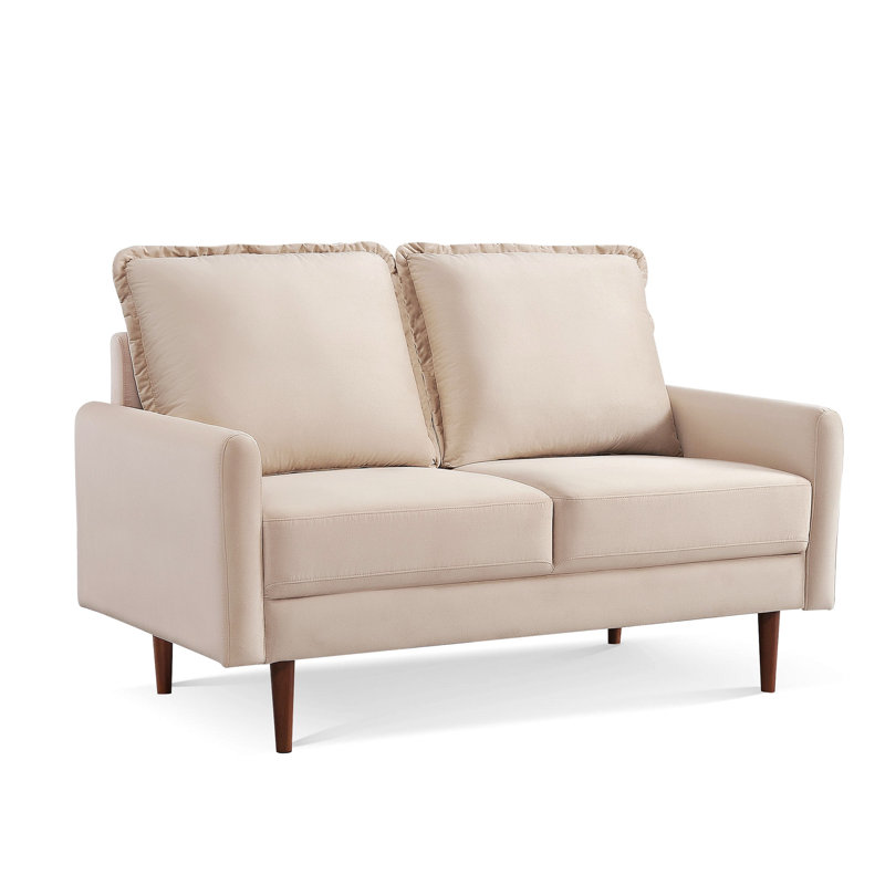 Causeuse de réception en tissu 56,7 po Nakeitha, Beige