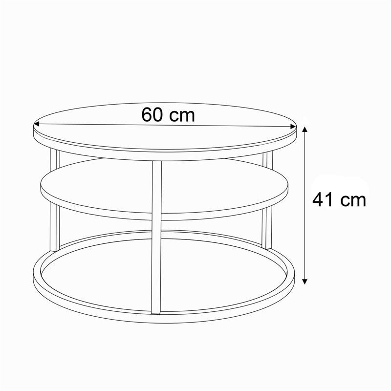 Knowlson Coffee Table, Black/White