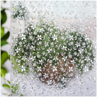 35,4 po x 78,7 po Adhésif décoratif décoratif pour fenêtre en forme de fleur 3D sans adhésif