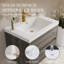 Meuble-lavabo mural de 30 po avec lavabo, armoire de rangement flottante avec comptoir en résine de pierre et tiroirs à fermeture en douceur entièrement assemblés-126271479