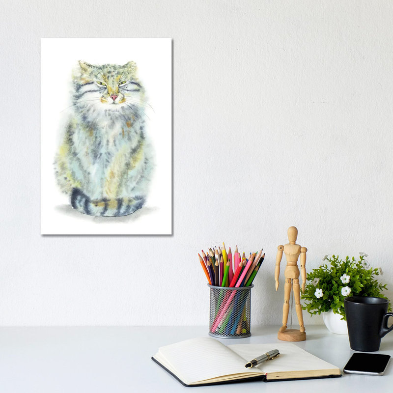 Tricky Manul by Alexey Dmitrievich Shmyrov - Wrapped Canvas Print, 20.32 cm H x 30.48 cm W