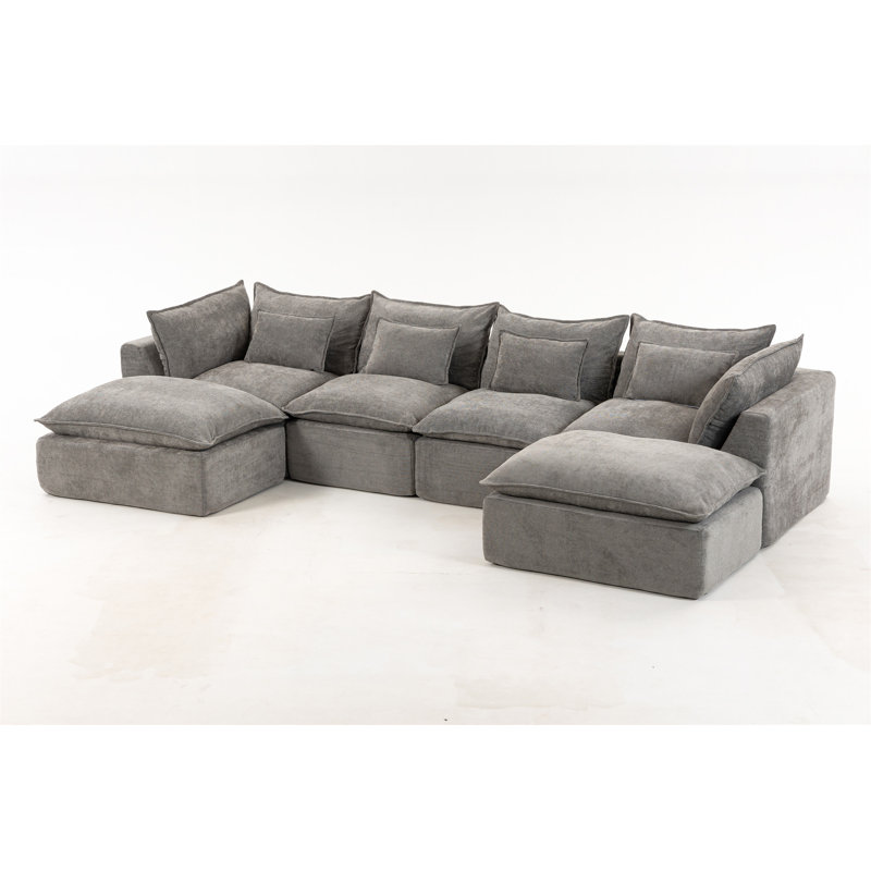 130.71" Width Cloud Couch Oversized Modular Sectional Sofa True Relax Comfy Couches Wide&Deep Seat Sofas For Living Room Furniture Sets