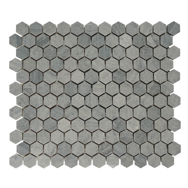 Driftwood Blue 1 Inch Hexagon Honed