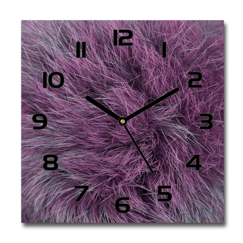 Glass Wall Clock, Black/Purple