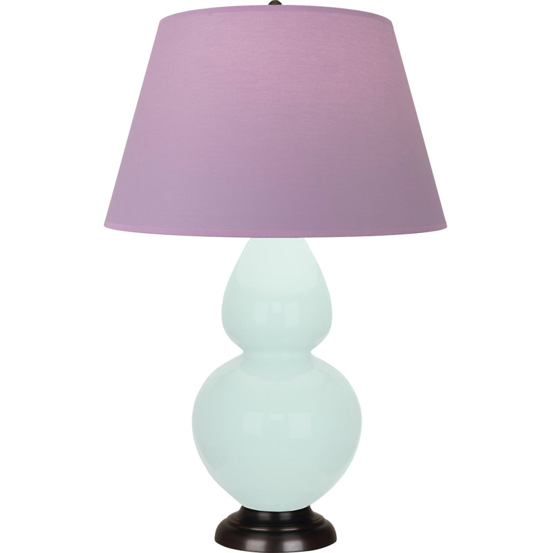 Lampe de table double gourde en céramique, Lavande / prune, Menthe glacée, Bronze