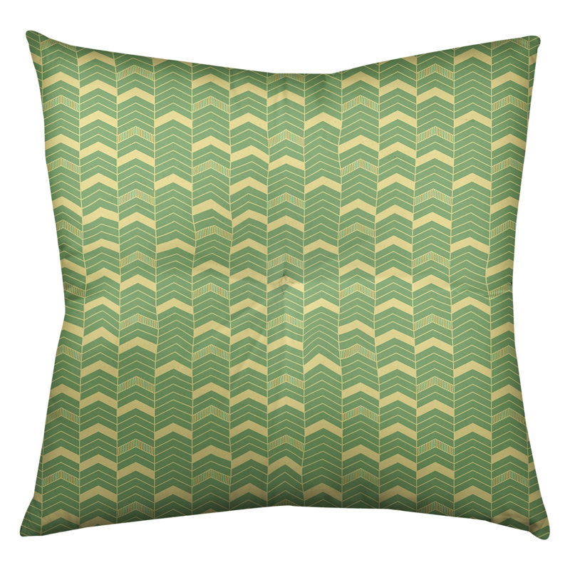 Coussin Rhonda, 26 po x 26 po, Vert / Jaune