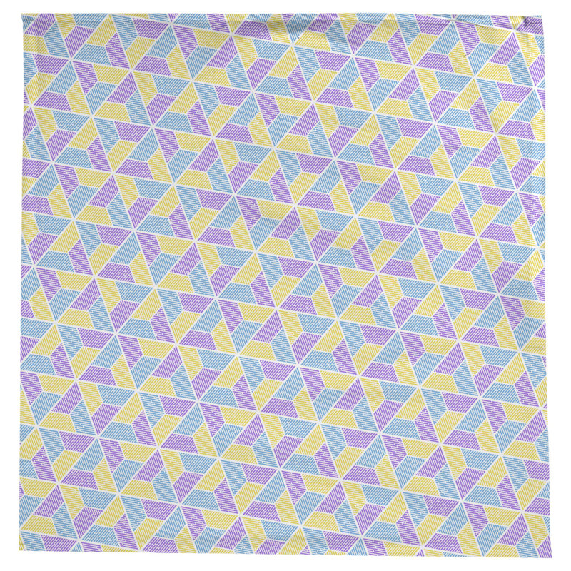 Leffel Trapezoids Tablecloth, Blue/Yellow/Purple