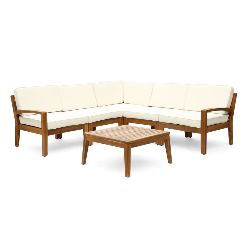 Ajanai Acacia 4 - Person Patio Conversation Set with Cushions, Beige