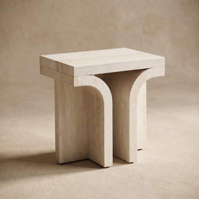 Arvyn Travertine Finish Coffee Table