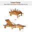 195cm Long Reclining Acacia Single Chaise