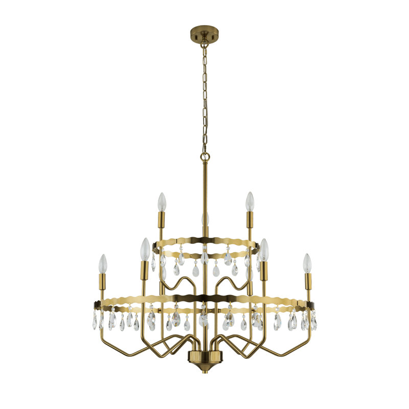 Lustre gradué à 9 lumières à intensité variable de 31,7 po Laurrie