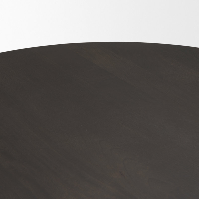 60'' Dark Brown Solid Wood Round Pedestal Dining Table