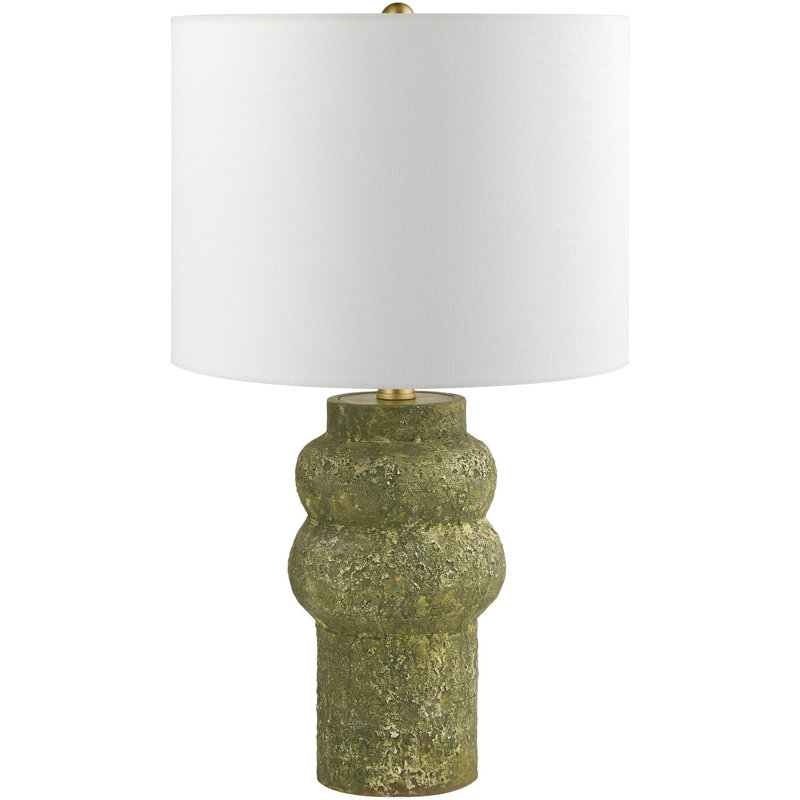 Lampe de table Slawson, Vert rustique, Blanc