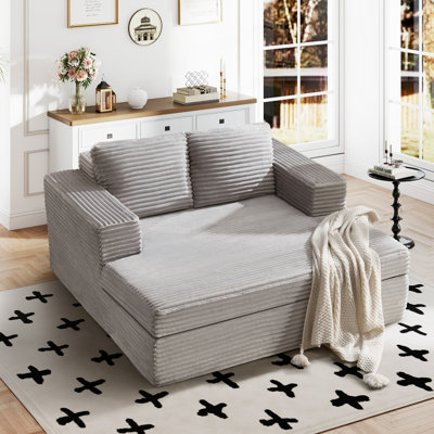 59.1" Wide No Assembly Needed Sleeper Loveseat Sofa, 2 - Seater Sponge Couch Bed