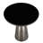 19" Round Side End Table Glass/Sintered Stone Top With Powder-Coated Black Rim And Tempered Glass Base-109367868-122913913