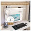 Panneau perforé de bureau avec support pour moniteur simple, 43 x 35 pouces, organisateur en acier au carbone blanc