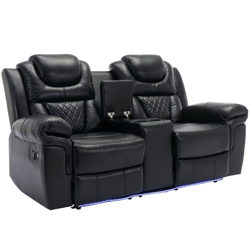 Fauteuil inclinable en cuir Condola, Noir