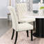 2 chaises de salle à manger à dossier roulé beige avec revêtement captivant et style de 2 dossiers enchanteurs