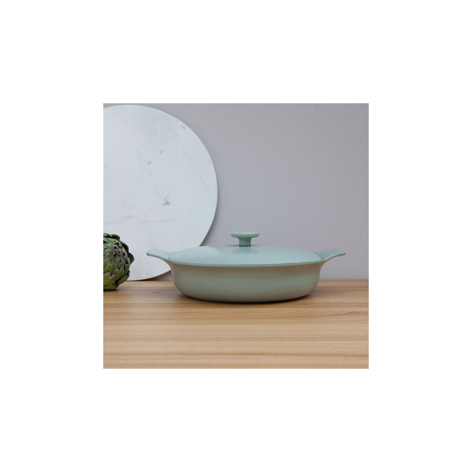 Ron 11" Non Stick Cast Iron Frying Pan / Skillet, Green
