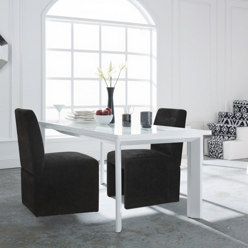 Chaise de salle à manger rembourrée, Noir