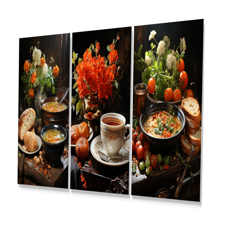 French Soup Delicate Broth - Soup Metal Wall Decor Set Of 3, 28" H x 36" W