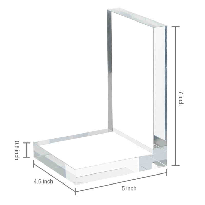 Thick Acrylic Home Office Decorative Book Ends