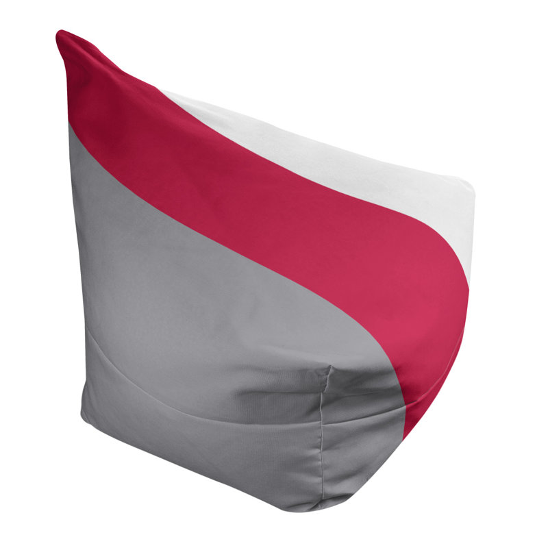 Toronto Bean Bag Chair & Lounger, Silver/Red/White, 31" x 38" x 42"