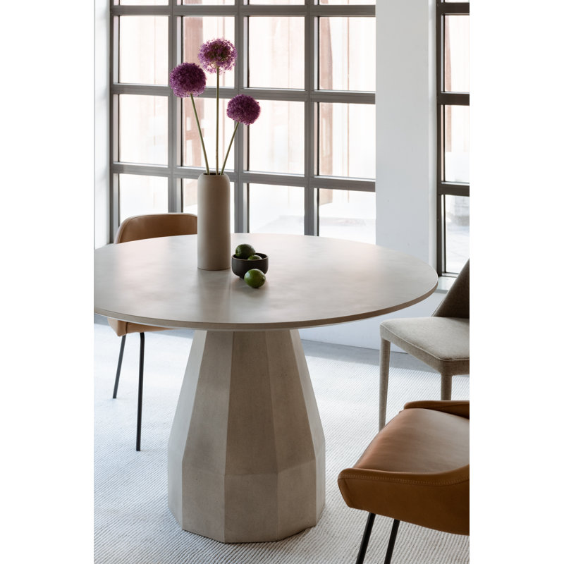 Winnifred 47" W Round Outdoor Dining Table, White
