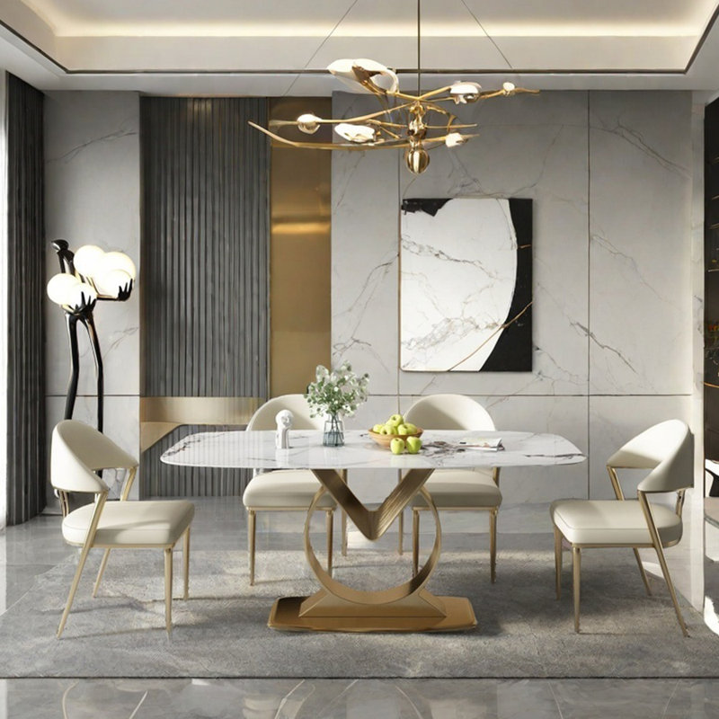 Ensemble de table de salle à manger rectangulaire de style nordique, H 29,5 po x L 55,1 po x l 31,5 po