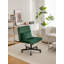 Chaise de bureau Green Velvet Criss Cross sans accoudoirs avec roulettes