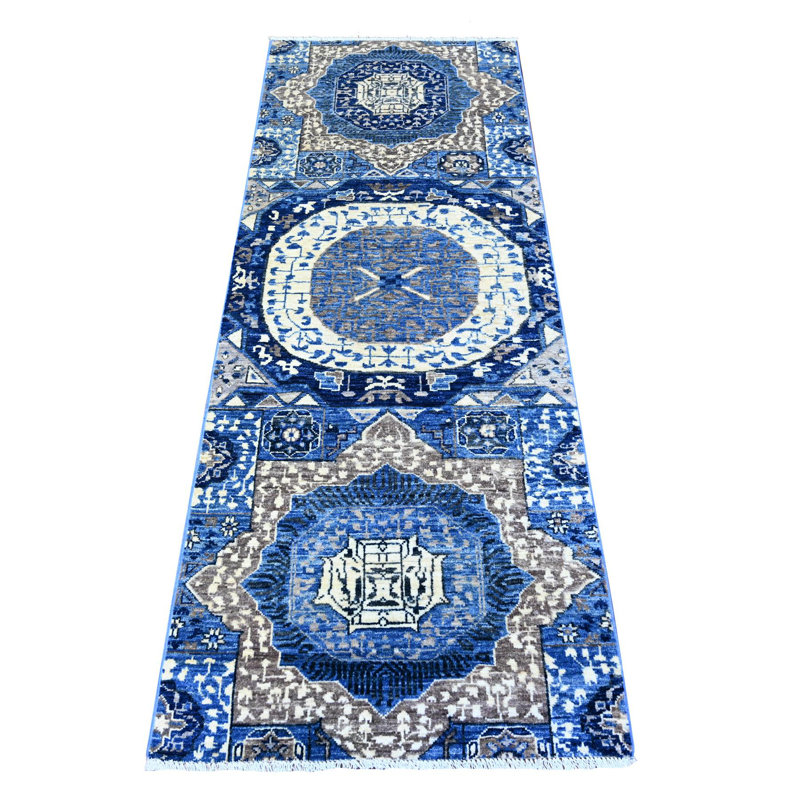 Tapis de couloir bleu nouvel âge 2 pi 6 po x 6 pi 8 po Zyell