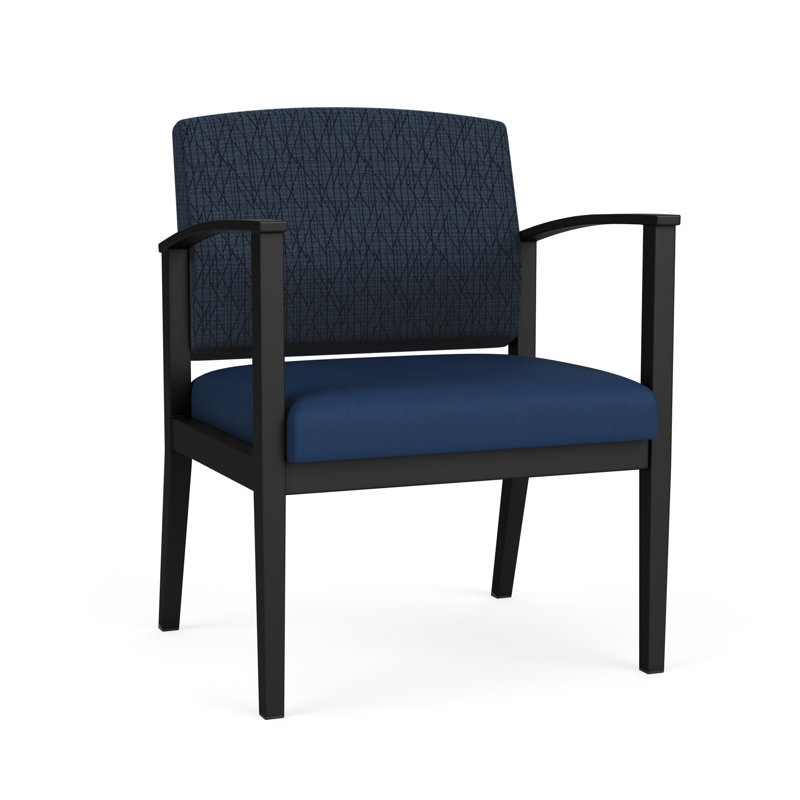 Chaise d'invité en acier Amherst, Noir, Vinyle noir Patriot Plus