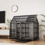 Cage pour chien de 55 po avec 4 roues verrouillables, matériau en acier au carbone, design et utilisation intérieure / extérieure