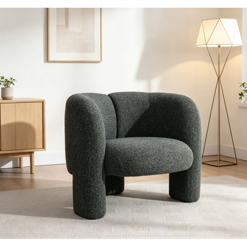 Chaise d'appoint avec pieds robustes et assise moelleuse, Green