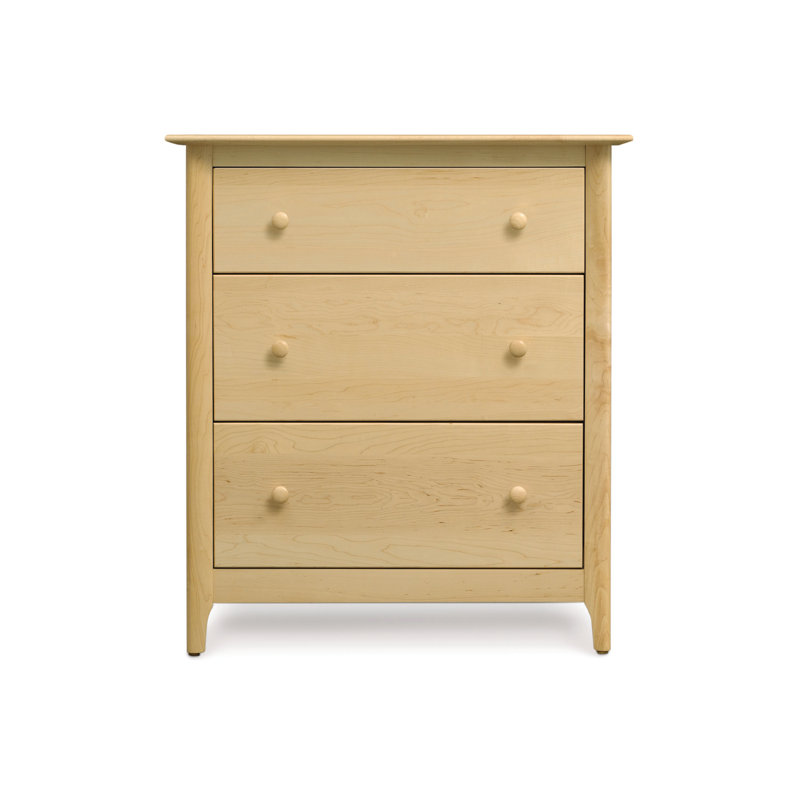 Commode en bois massif 3 tiroirs l 33,75 po Sarah, Érable naturel