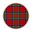 Christmas Tartan Red Vegan Leather Round Pebble Placemat-1720614205