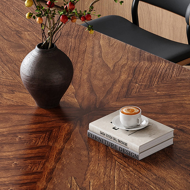 Table de salle à manger en bois massif rectangulaire en noyer noir, H 29,92 po x L 70,87 po x l 35,43 po