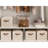 32L Decorative Storage Bins For Shelves, Closet Storage Baskets With PU Handles, Hand Wash, Canvas, Ivory White, 3-Pack