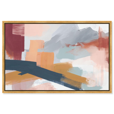 Crashing Tide IV Canvas Print Blue Abstract Decor by Art Remedy, Gold Frame, 15 x 10