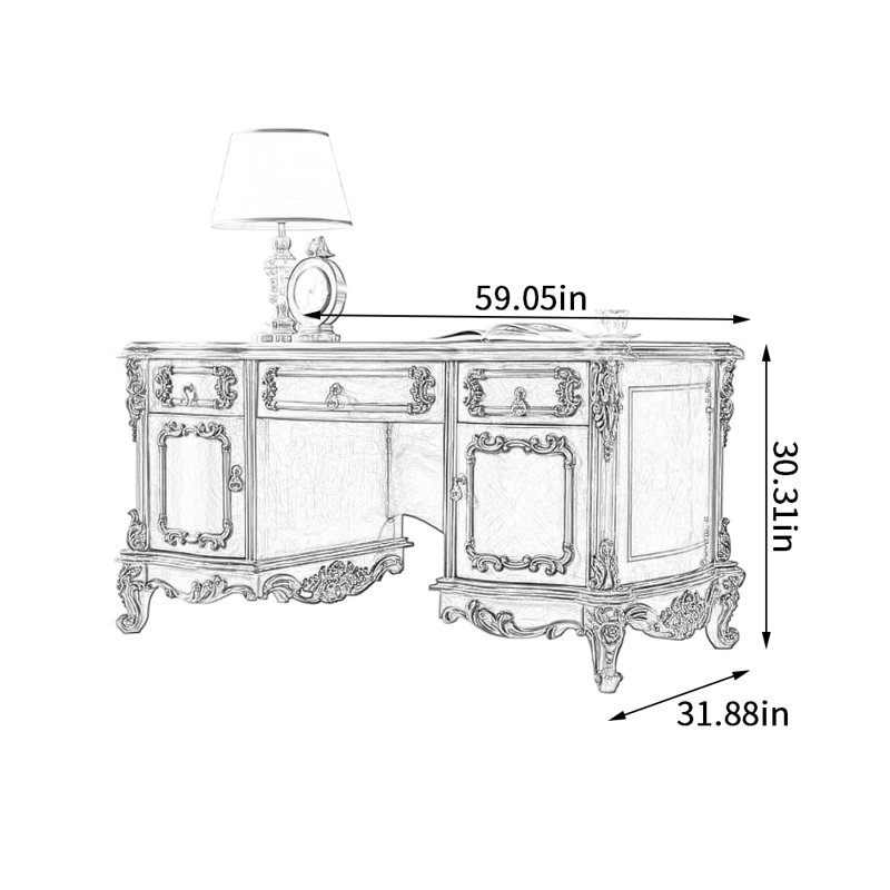 Bureau sculpté Grandwardward