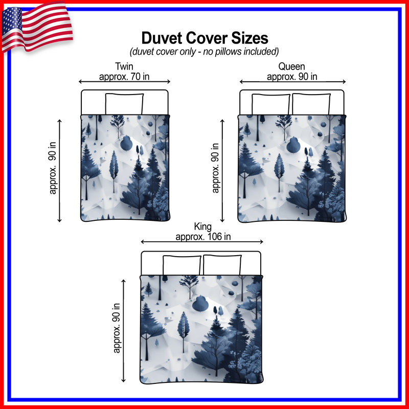Blue Forest Landscape Duvet Covers, Lit simple