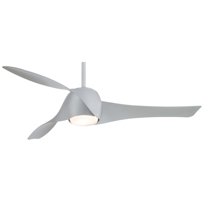 58" Artemis 3 Blade LED Smart Ceiling Fan with Remote, Lighting Kit Included, Silver