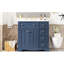 Meuble-lavabo bleu 36 po - Lavabo en résine et structure en bois massif 3 tiroirs