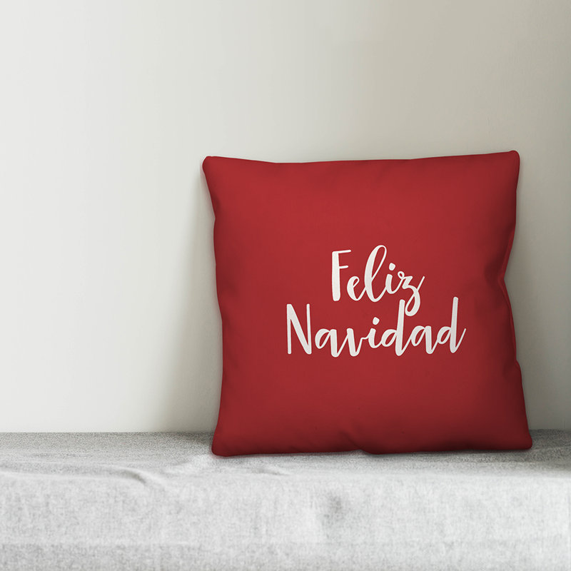  Coussin Feliz Navidad, Rouge, Coussin décoratif
