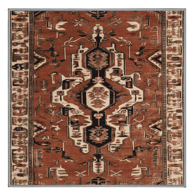 Machine Washable Persian Brown Area Rug