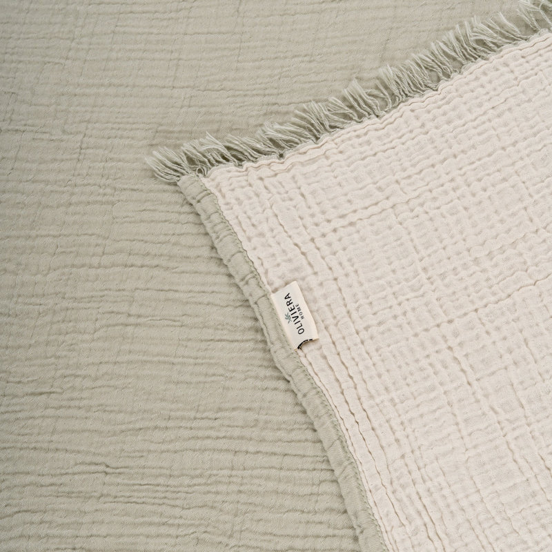 Soho Supersoft 4-Layer Cotton Gauze Blanket, Sage Green - King